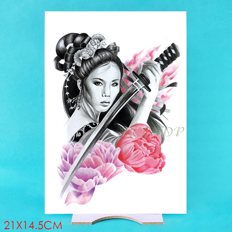 Водостойкая Временная тату-наклейка нож для девочки цветок розы поддельные тату