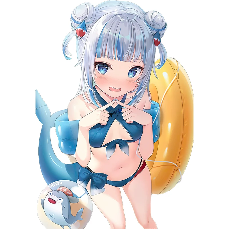 Three Ratels CA78 Мультяшные автомобильные наклейки для Gawr Gura Nime виниловые наклейки на стену ноутбук автомобильные аксессуары JDM окно багажник бампер