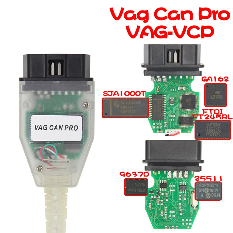 VAG CAN PRO V5.5.1 FTDI FT245RL чип VCP OBD2 Диагностический интерфейс USB кабель Поддержка Can Bus UDS K