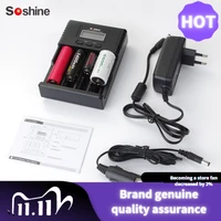 soshine h4 lcd digial displauniversal battery charger 4 hannel rapid individual for rechargeable li lon%e3%80%81lifepo4ni mh%e3%80%81ni cd