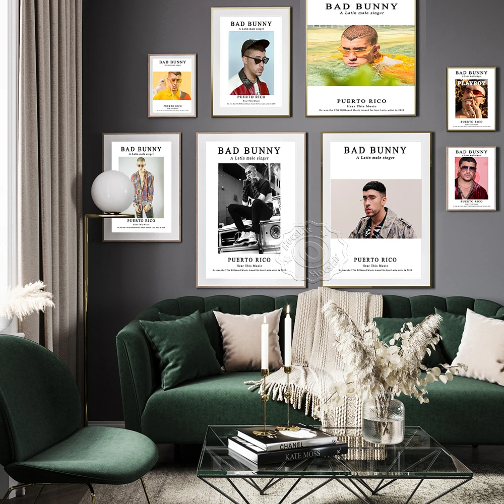 Плакат регги певица плохой кролик Порто-Рико настенные художественные принты