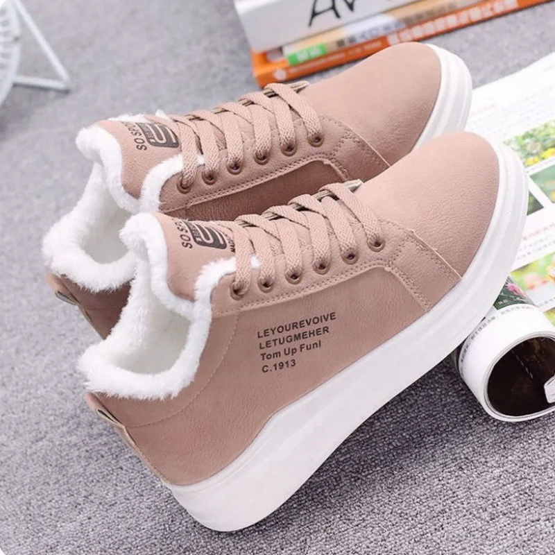 

Новая осенне-зимняя обувь; Женские студенческие ботинки; Универсальная плюшевая спортивная обувь; Тонкие туфли на толстой подошве; Теплая х...