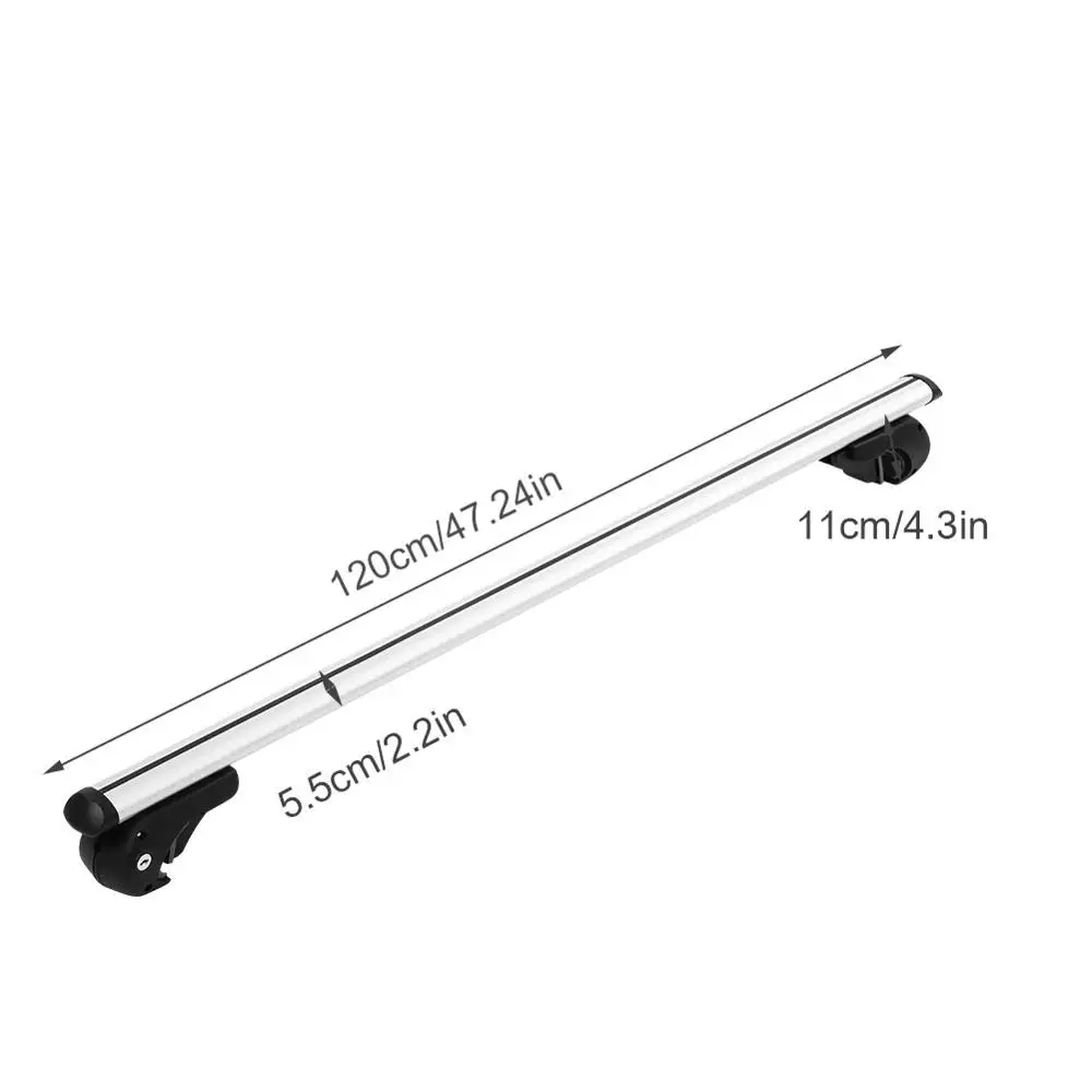 

Oversea Car Roof Rack Cross Bar Lockable Rail Luggage Carrier car roof rack luggage rack Aluminum Alloy Universal Silver 120cm