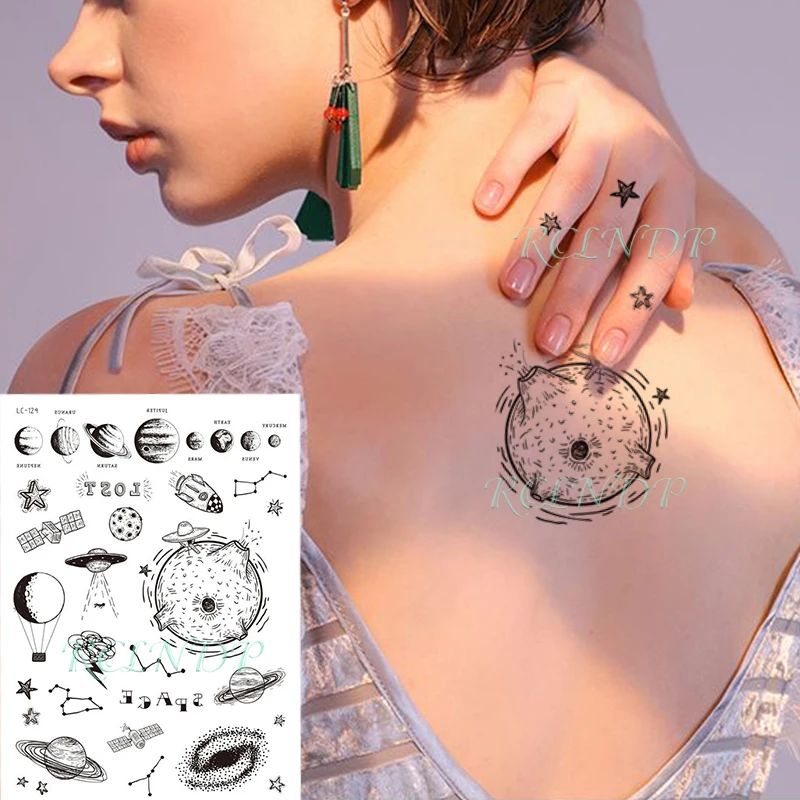 Водостойкая временная татуировка-наклейка олень птица единорог геометрические