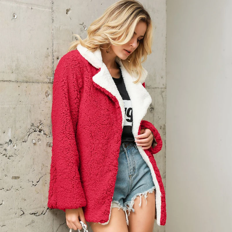 GOPLUS пальто из овечьей кожи с искусственным мехом мягкий толстый теплый женский