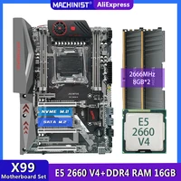 jingyue x99 kit motherboard lga 2011 3 set with e5 2660 v4 cpu processor 16gb8g2 ddr4 ram memory m 2 nvme x99 titanium d4