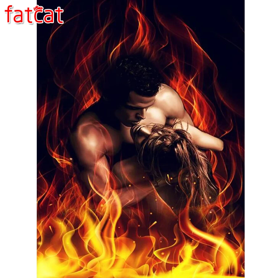 

FATCAT любителей огонь 5d diy алмазная живопись полный квадратный круглый дрель Алмазная вышивка продажа крепится на стену украшения AE3068