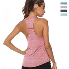 Быстросохнущая спортивная рубашка для фитнеса Женская Racerback рубашка для йоги и бега тренажерный зал тренировочная рубашка Спортивная безрукавка спортивный топ