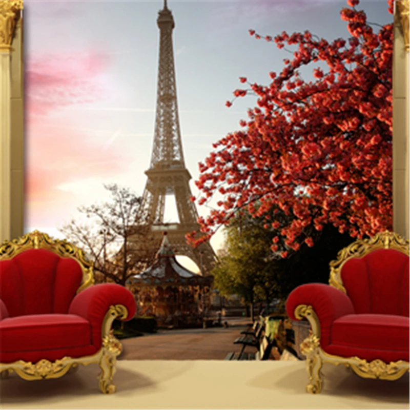 3d обои на заказ большие Настенные с железной ездой ландшафтом коридором крыльцом