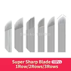 10 шт. 3 ряда 2 ряда тату иголки, аксессуары для шитья Перманентный макияж стерилизованный фиолетовый микроблейдинг tebori лезвие для бровей губ