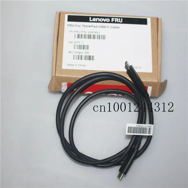 USB-C кабель Male to Male 1M 03X7451 для lenovo Thinkpad T480 T480S X270 X280 type C кабель