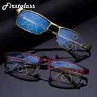 Очки для чтения унисекс, Мультифокальные, бифокальные, с защитой от синего спектра, с красным гафасом увеличительные пресбиопические, с защитой от УФ-излучения, + 1,5