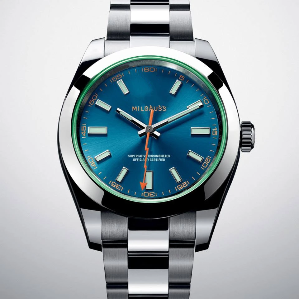 

Luxury Brand New Milgauss Men's Watch 40mm Automatic Mechanical Watches Mens Black Blue Dial Stainless Steel Sapphire Glass AAA+
