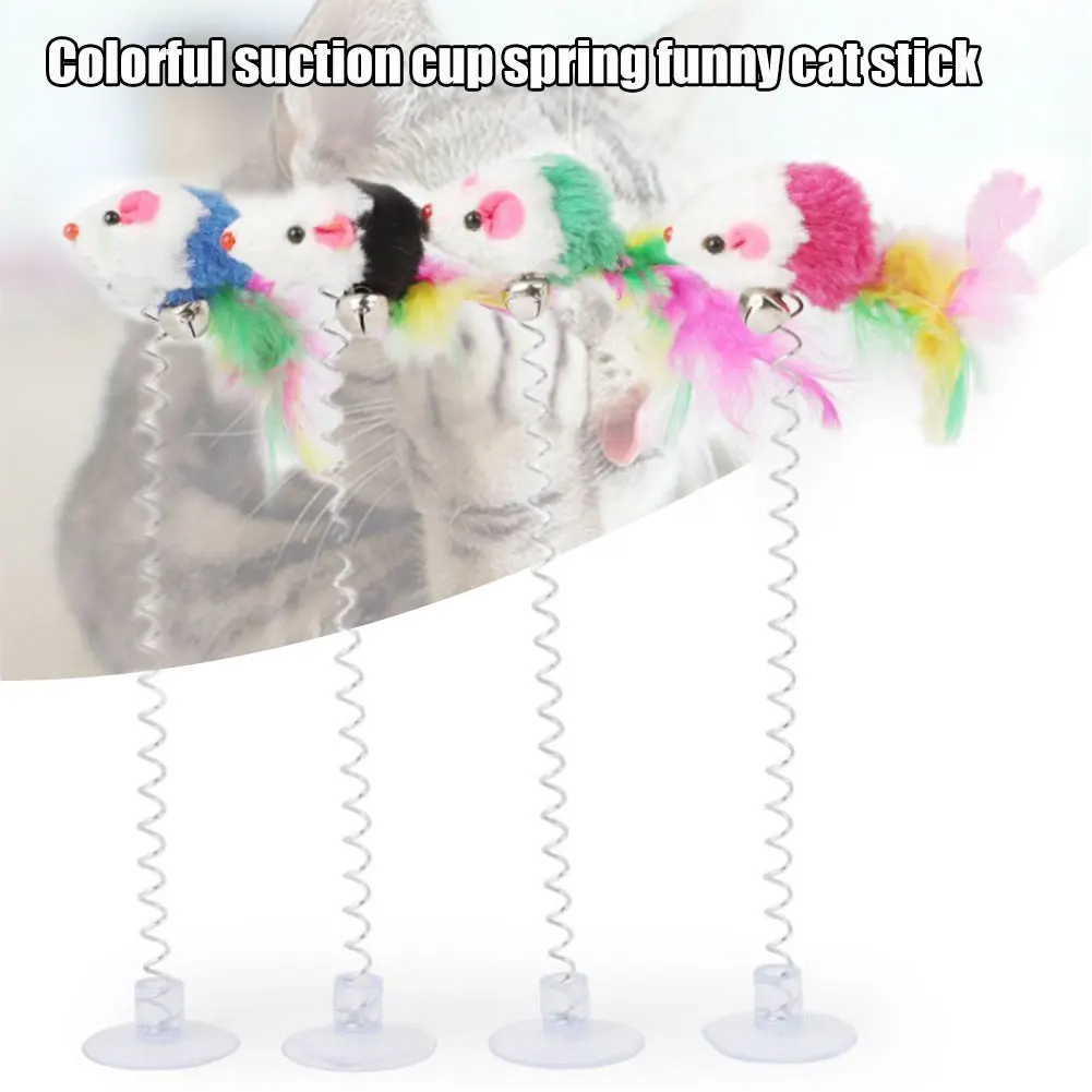 Горячая Забавный котенок игрушки для домашних животных разноцветные присоски с