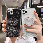Чехол-подставка для iphone 13, 12 Mini, 11 Pro, XS Max, XR, X, SE, 6, 6S, 7, 8 Plus, мягкий чехол из ТПУ с блестками и блестками