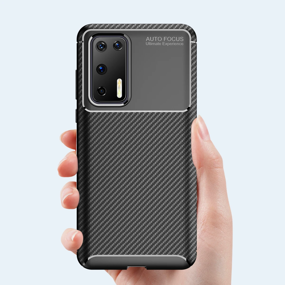 

For HUAWEI P 40 30 20 10 PRO Plus Lite Case Carbon Fiber Back Cover Beetle Series Soft Phone Shell