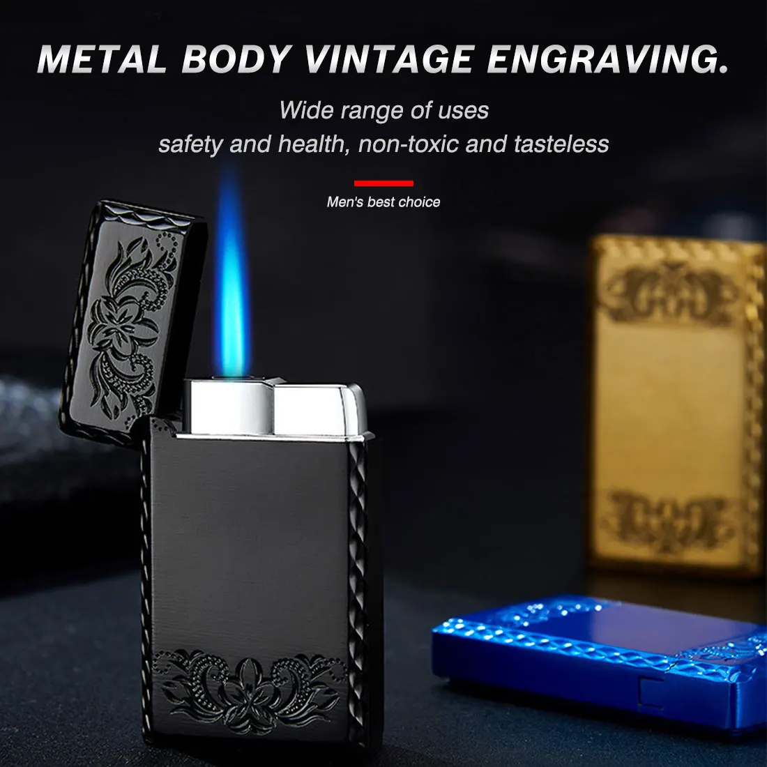 

2021 New Gas Windproof Lighters Flame Metal table Lighter Torch Turbo gas Lighter Cigar Cigarette Lighters Smoking Accessories