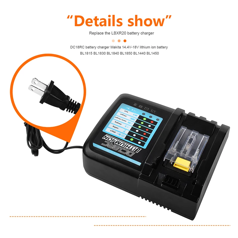 Умное зарядное устройство Li-Ion 14 4 в 18 3 А для Makita BL1830 BL1815 DC18RC BL1430 DC14SA - купить по