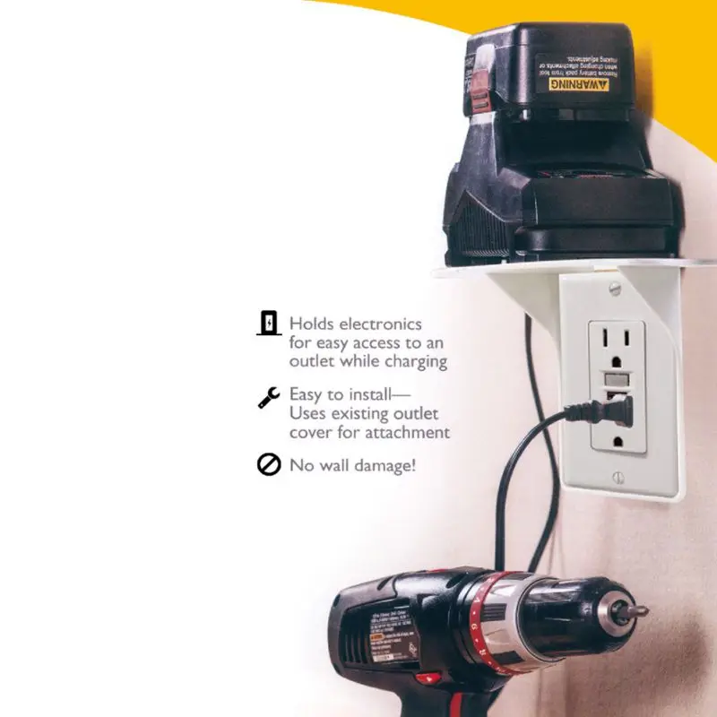 DIY настенная полка с розеткой питания держатель зарядная розетка силовой окунь