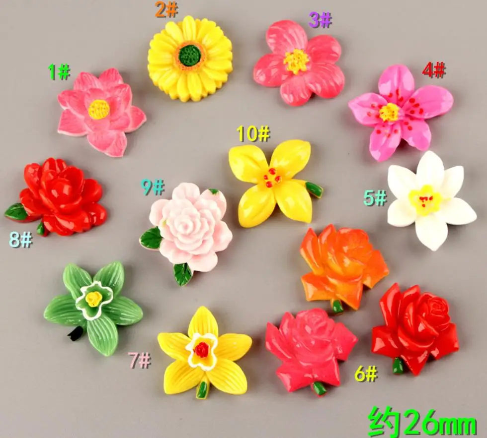 

Wholesale Flat Back flowers Resin Cabochon Kawaii Decoration Crafts Embellishment DIY Accessories Scrapbooking