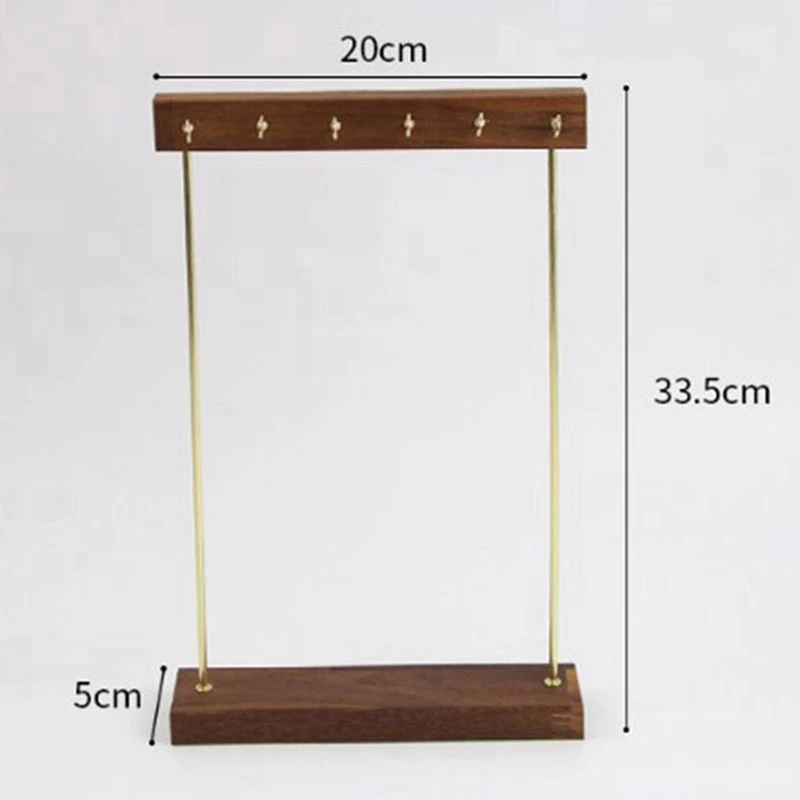 

2 Pcs Wooden Jewelry Organizer Holder Rack with Hooks Shelf, A & B