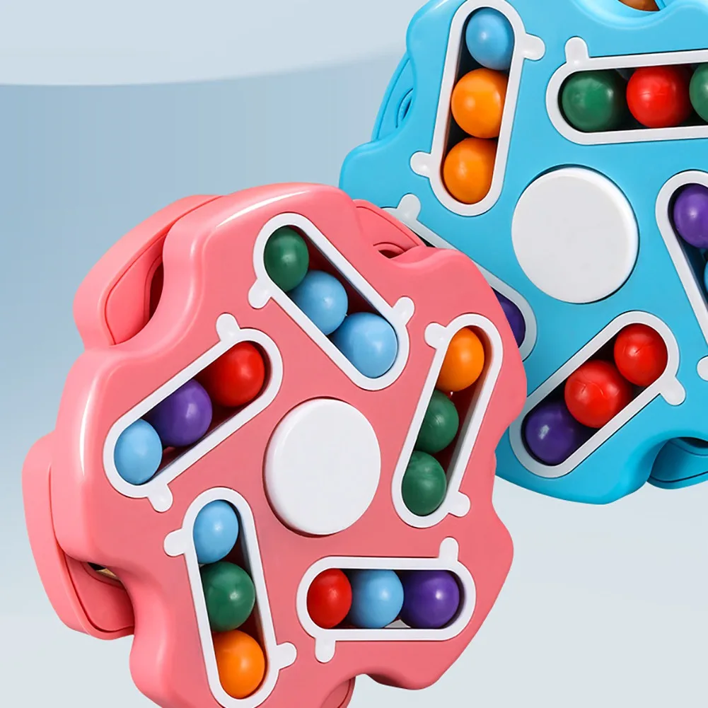 

Kids Finger Burger Small Magic Bean Double-sided Gameplay Intelligence Fingertip Shaped Magic Cube Rotating Magic Bean Toy