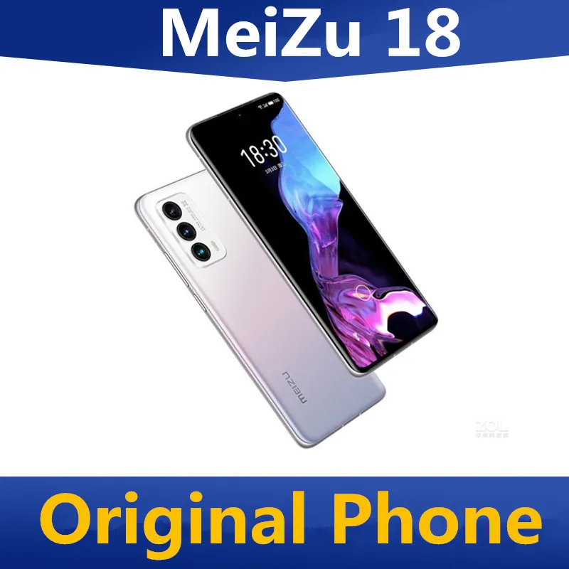 Телефон Meizu 18 5G на базе Android 10 0 экран 6 2 дюйма 120 Гц 3120X1440 Snapdragon 888 64 мп 12 Гб ОЗУ 256 ПЗУ