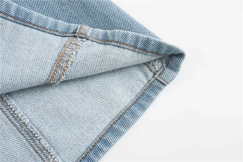 

2021 Summer College Style A-line Skirt Fashion Pockets and Single-breasted Decoration Denim Mini Skirt High Waist Streetwear