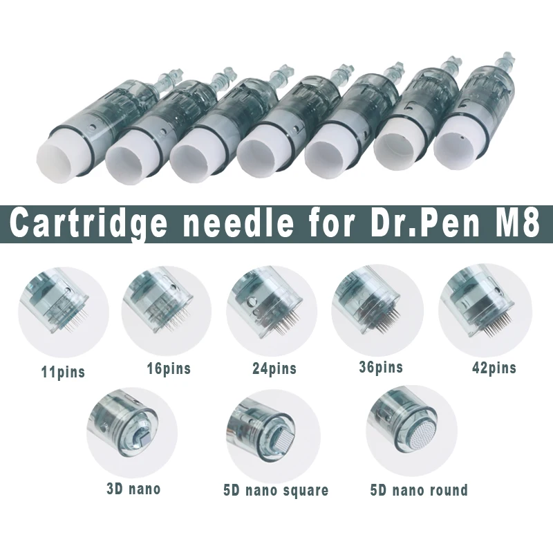 

10 шт./лот Dr.Pen M8 игольчатый штыковый картридж электрическая ручка Derma с микроиглами наконечники 11 16 24 36 42 штырьковые нано-фотомагнитные W / C шт...