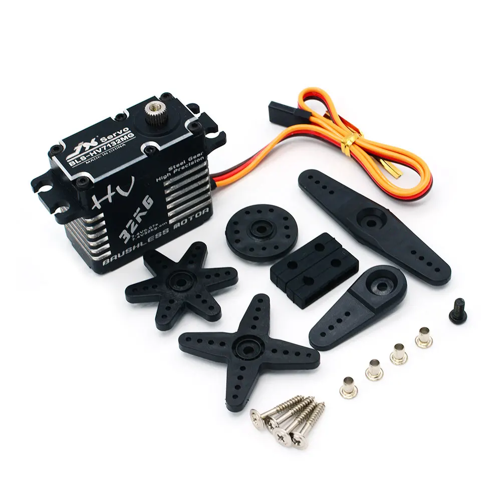 JX BLS-HV7132MG Servo 32 кг HV Высокая точность Сталь Шестерни полный ЧПУ Алюминиевый корпус Структура цифровой для 1/5 RC автомобиль багги грузовик