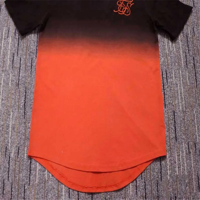 Новинка летняя хлопковая шелковая футболка siksilk с градиентным принтом короткими