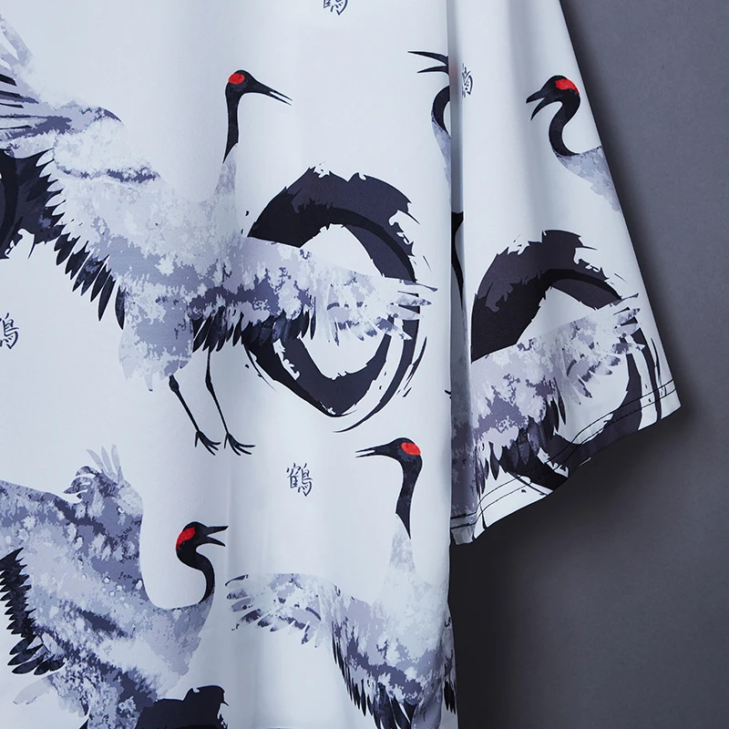 #5013 Летнее белое кимоно кардиган куртка мужское тонкое свободное винтажное