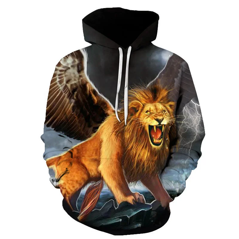

Mens hoodies Hip Hop sweatshirt funny 3D Roar Lion Fashion hoodie Brand animal Hoodies stranger things Tracksuit Unisex Pullove