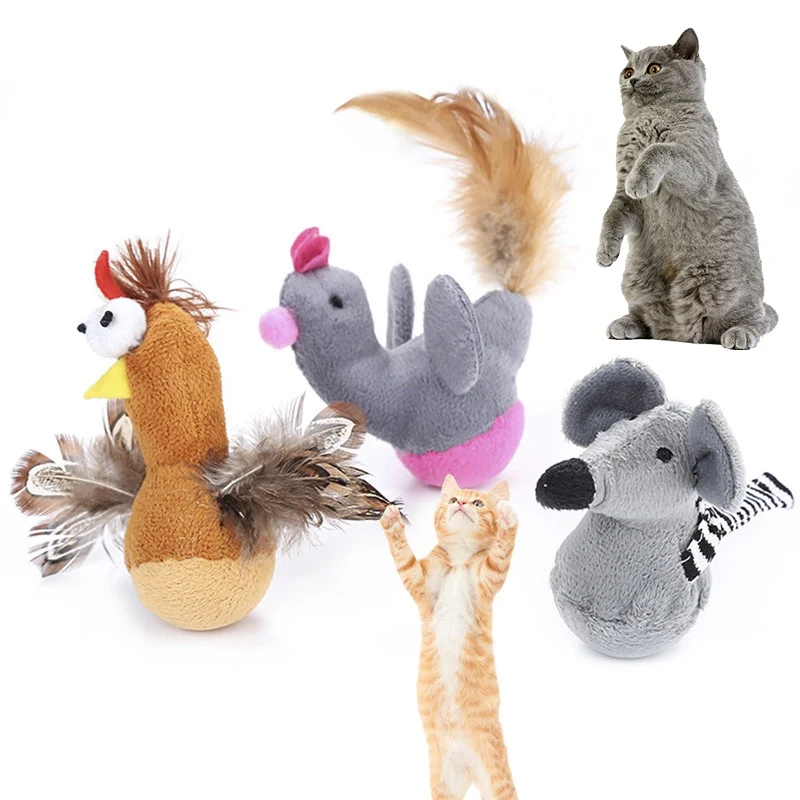 Новейшая забавная игрушка для кошек с изображением каттена плюшевая цыпленка