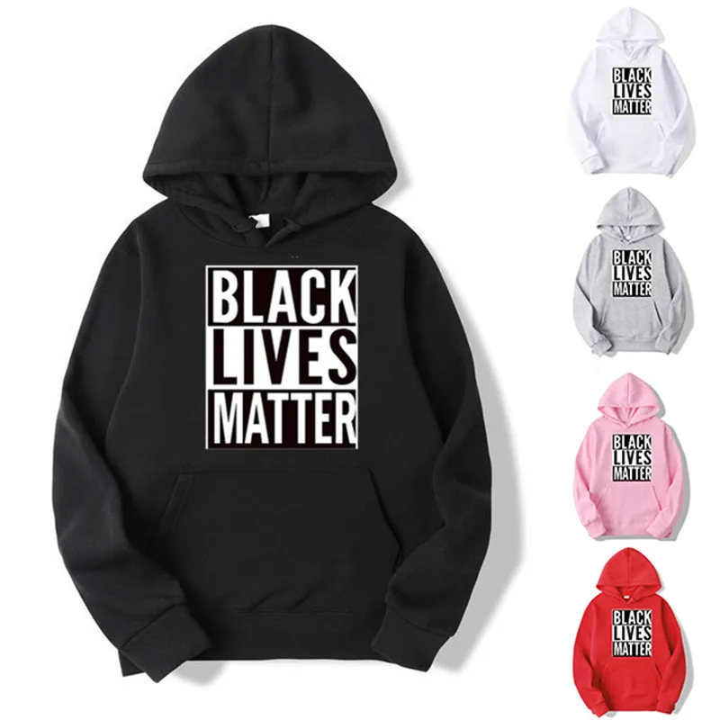 Черная Толстовка с надписью LIVES MATTER для мужчин и женщин Повседневная капюшоном