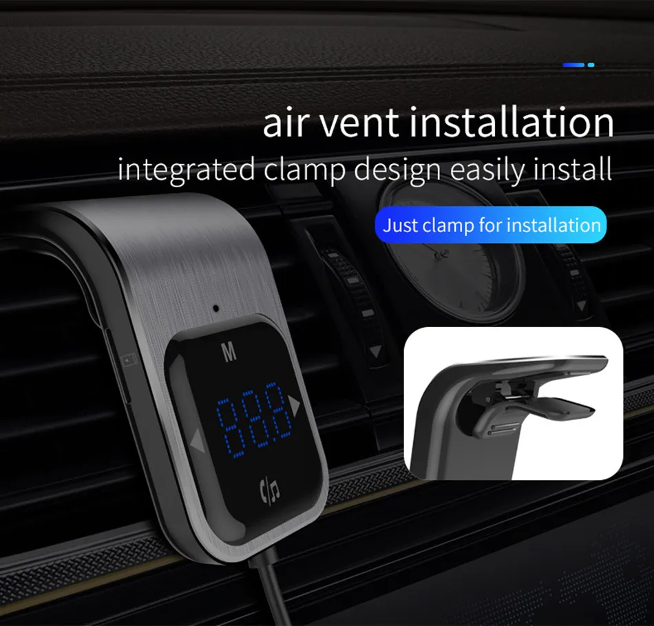 Fm-передатчик Bluetooth автомобильный беспроводной радио адаптер AUX MP3 плеер fm-модулятор с громкой связью двойной USB быстрое зарядное устройство