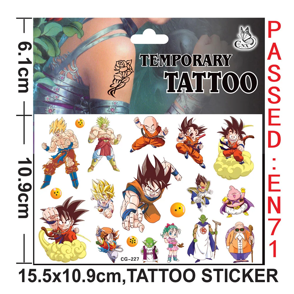 Мультяшная тату-наклейка Наруто аниме наклейки с шариками дракона Сон Гоку Учиха