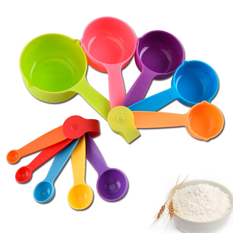 

5Pcs Colorful Measuring Spoon Measuring Cup Coffee Flour Sugar Scales Plastic Containers Kitchen Gadget Sets Cooking Tools