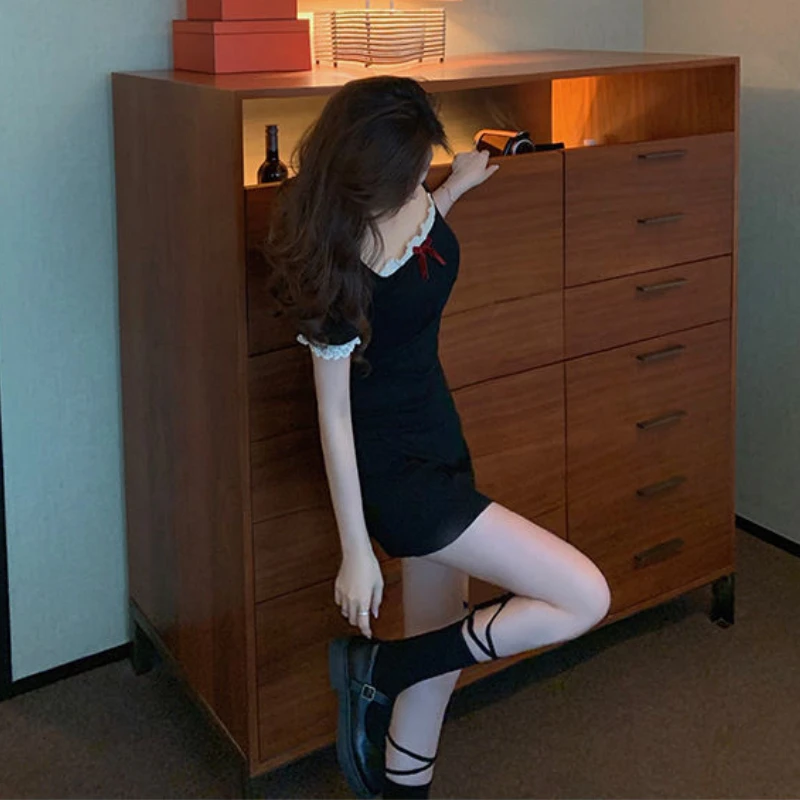 Платье женское летнее тонкое с короткими пышными рукавами