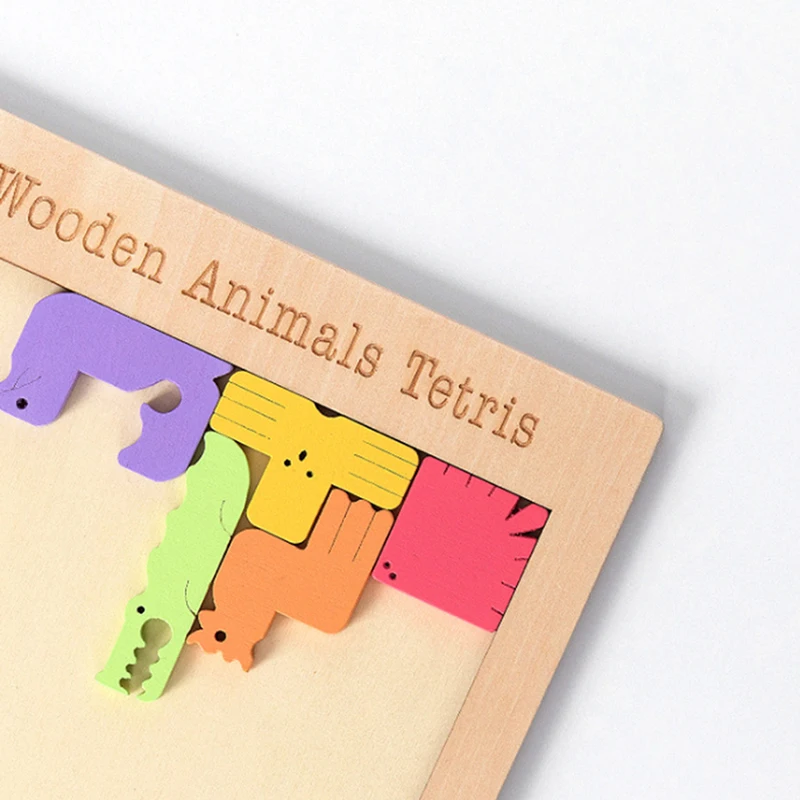 

Cute 3D Wooden Puzzles Jigsaw Board Toys Tangram Brain Teaser Children Puzzle Toy Tetris Game Educational Baby Toys Wood Gifts