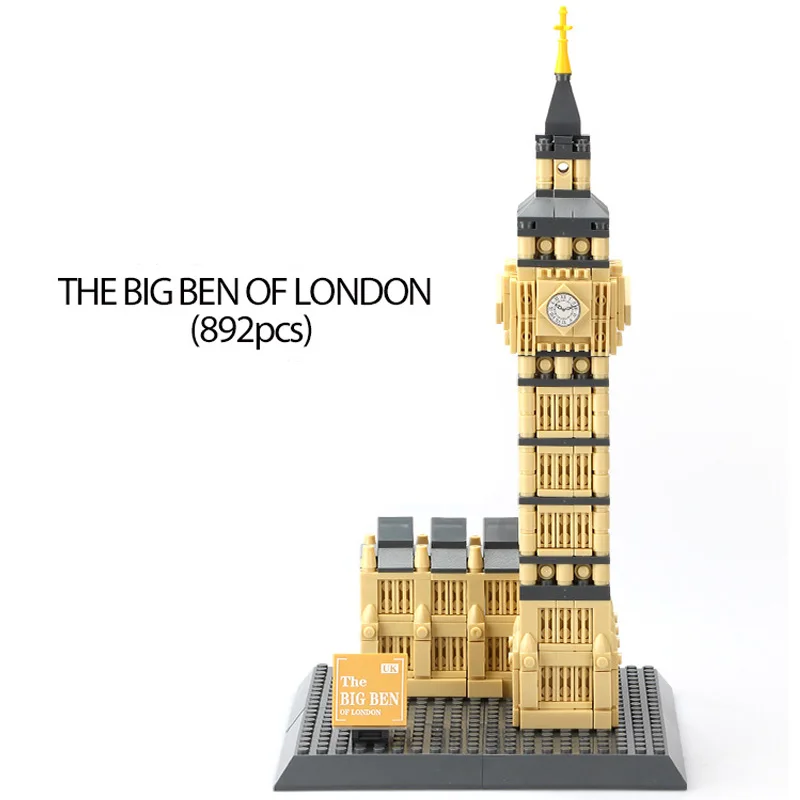 910 шт. архитектура Биг Бен Лондон знаковой Всемирной модель DIY обучающие
