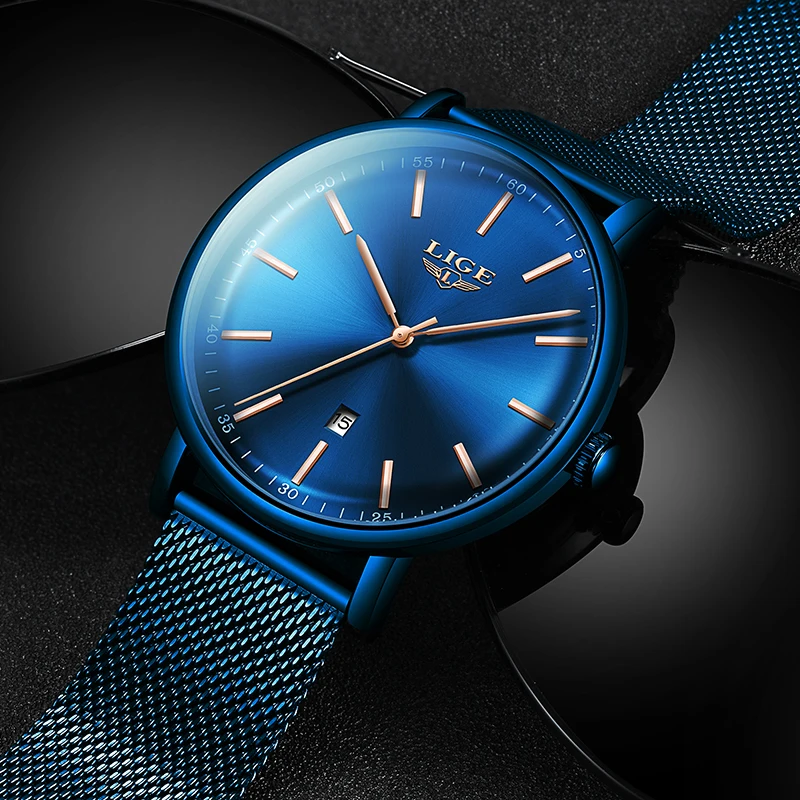 LIGE женские часы лучший бренд класса люкс водонепроницаемые Модные из