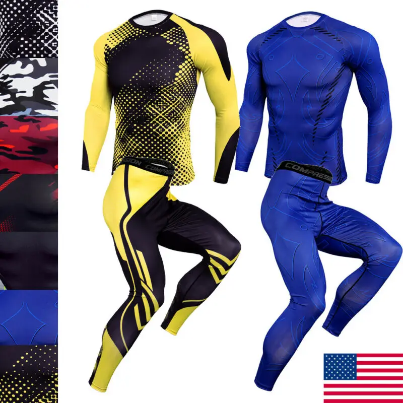 

Men Boxing Shorts Compression Pants Fitness Long Sleeves Base Layer Skin Tight Men T Shirts