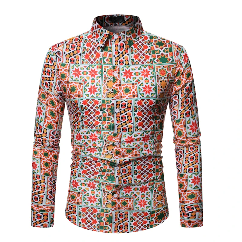 Цветная полосатая черная рубашка Мужская Новая мода Slim Fit Гавайские рубашки с длинными рукавами Топы осень весна Camisa Social Masculina 3XL