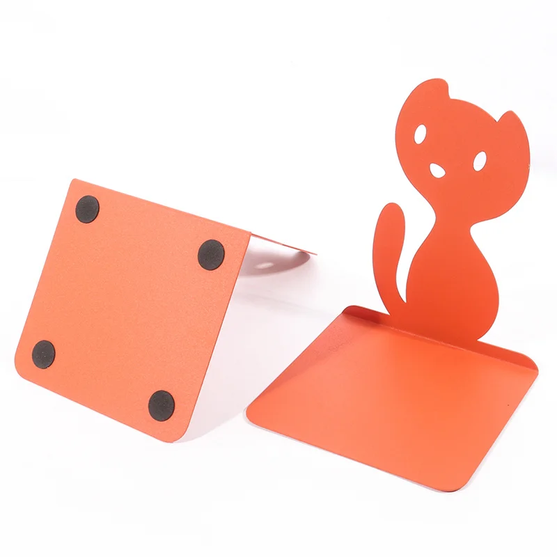 Настольный книжный шкаф в виде кошки простой оранжевого цвета милый с напольным