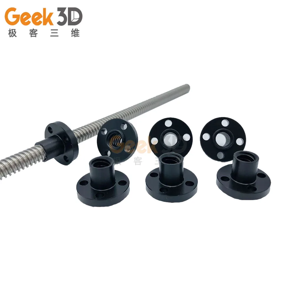 Детали 3D принтера DIY черный TR8 свинцовый винт POM гайка T8 трапециевидный свинец 1 мм