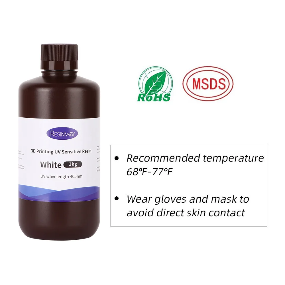 RESINWAY 3D печать УФ Смола нм 1 л белый серый материал в наличии для Mars Anycubic Photon S Mono X LCD