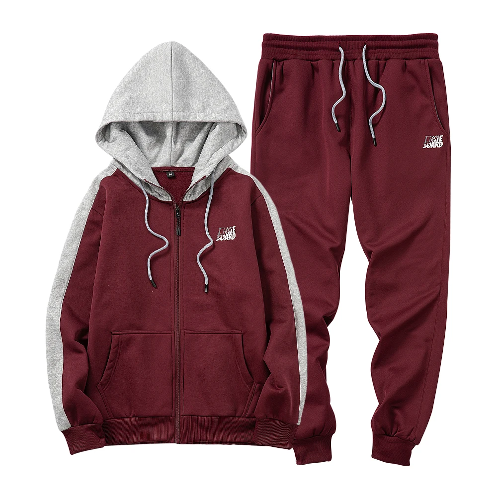 

2021 Autumn Tracksuit Men 2 Pieces Set Sweatshirt+Sweatpants Zipper Hoodies Sportswear Casual Mens Set Printed Brand Clothing