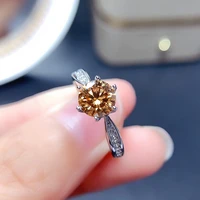 meibapj 1 carat yellow moissanite diamond trend ring for women 925 sterling silver fine wedding jewelry