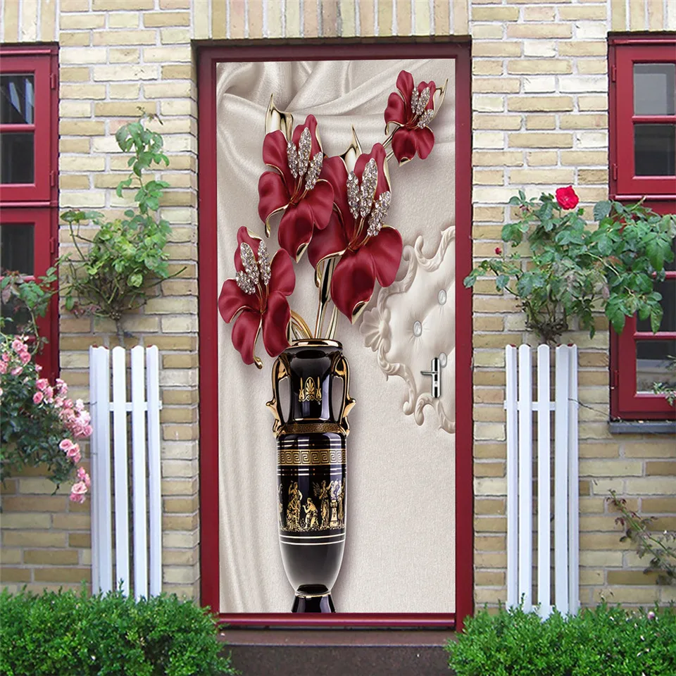 Самоклеящиеся водонепроницаемые виниловые наклейки на двери 2 шт./компл.|Дверные